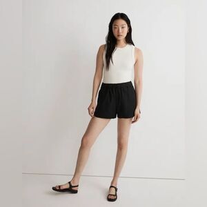 Madewell Dark Gray Washed Black Pull On Elastic Waist Shorts Small